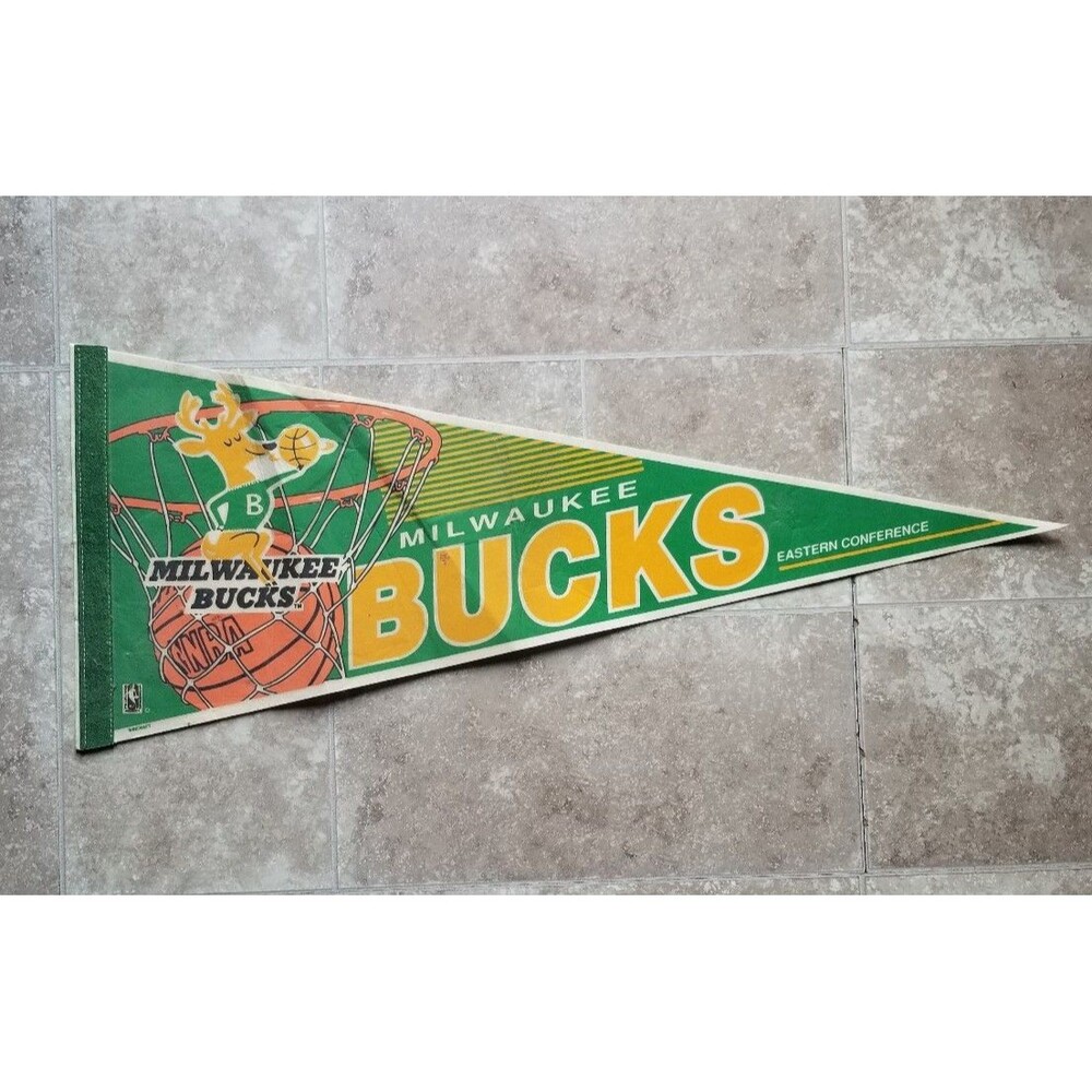 Vintage 90's Wincraft Salem Milwaukee Bucks Pennant